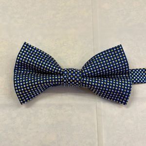 Blue with Yellow and White Geometric Bowtie